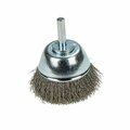 Forney Command PRO Cup Brush Crimped, 2-1/2 in x .008 in x 1/4 in Shank, Bulk 72270